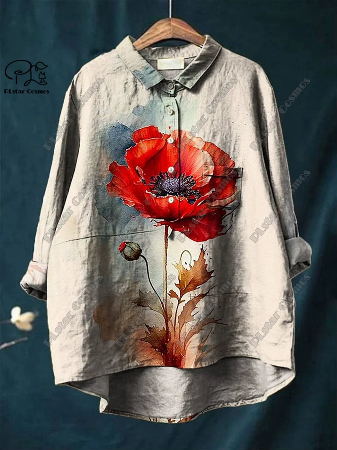 3D Floral Open Tube Shirt for Bold Summer Vibes