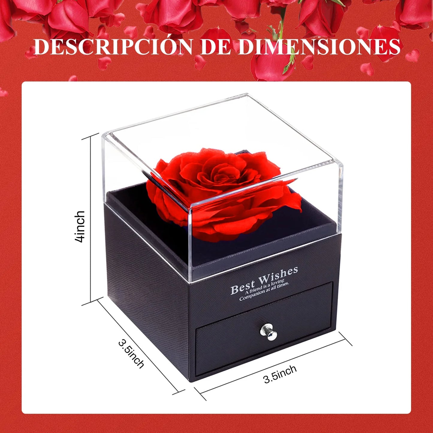 Preserved Red Real Rose with I Love You Necklace in 100 Languages -Eternal Flowers Rose Gifts for Mom Wife Girlfriend Her on Christmas Valentines Day Mother'Sday Anniversary Birthday Gifts for Women