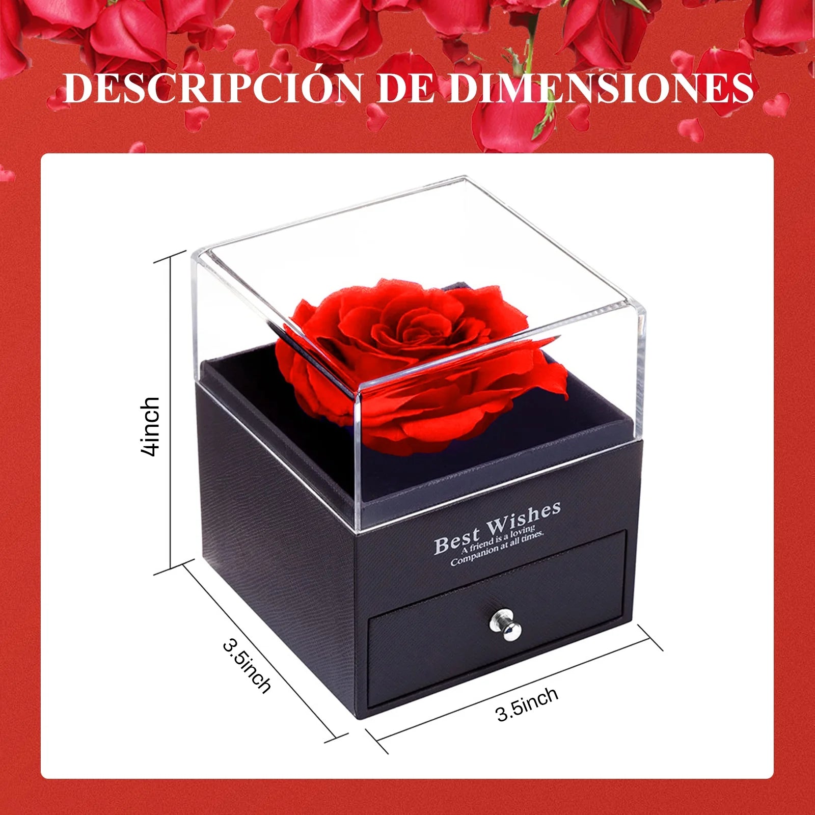 Preserved Red Real Rose with I Love You Necklace in 100 Languages -Eternal Flowers Rose Gifts for Mom Wife Girlfriend Her on Christmas Valentines Day Mother'Sday Anniversary Birthday Gifts for Women