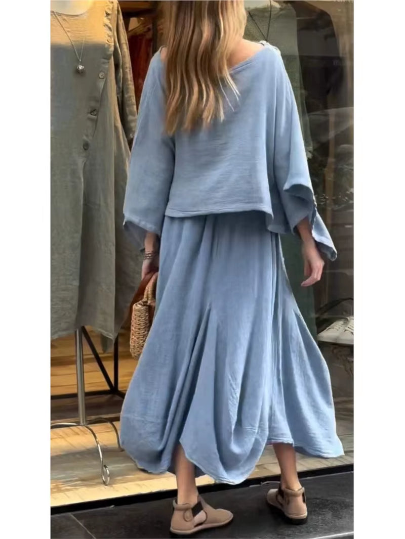 Autumn Lace-Up Skirt Set for Effortless Elegance