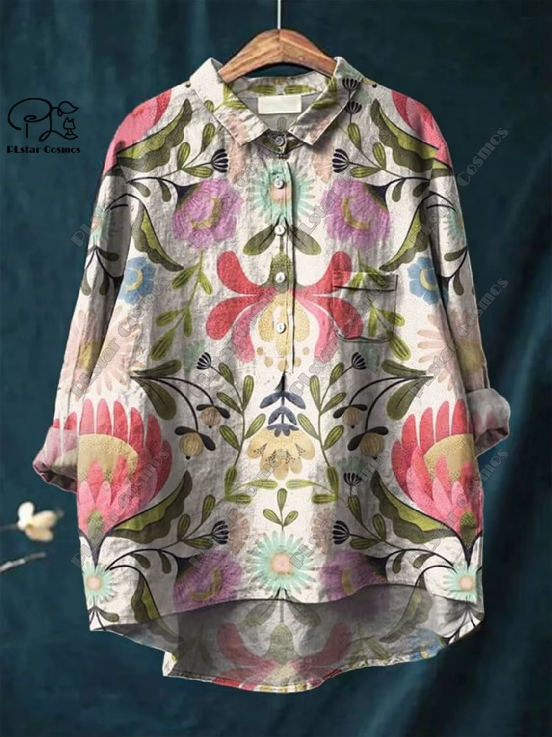 3D Floral Open Tube Shirt for Bold Summer Vibes