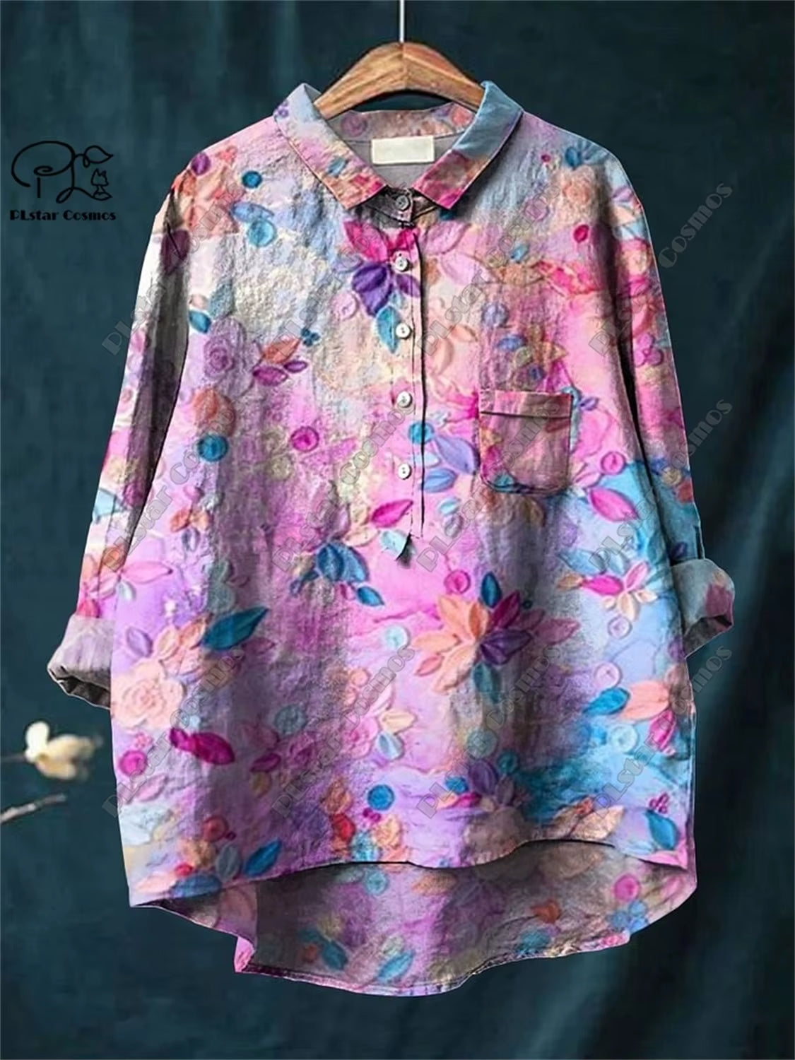 3D Floral Open Tube Shirt for Bold Summer Vibes